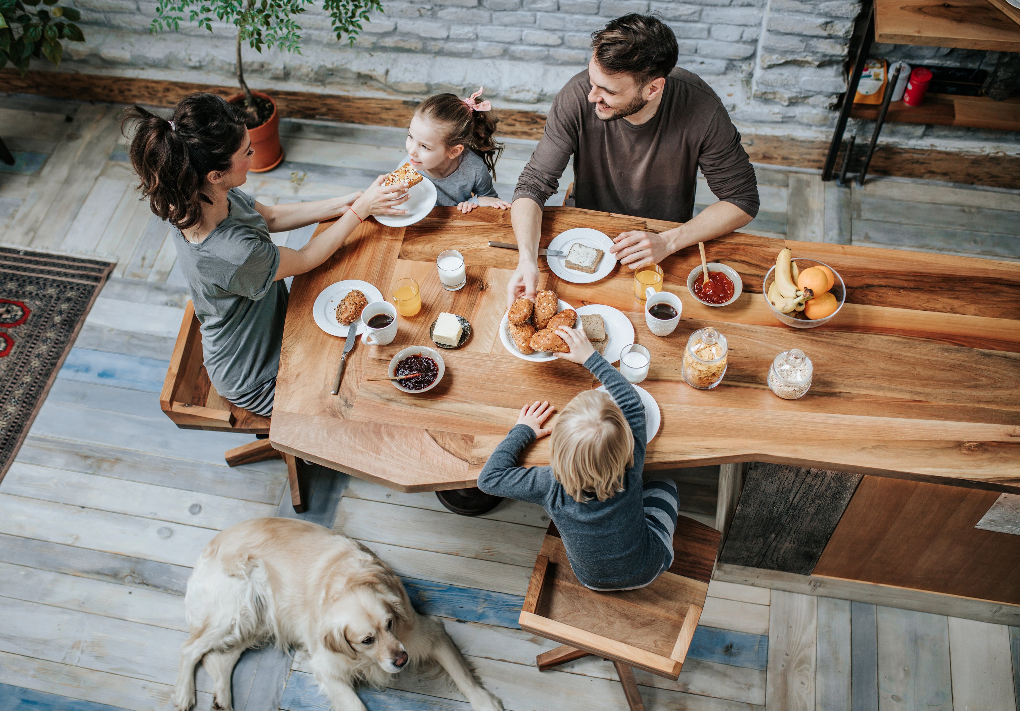 Family's breakfast at home!